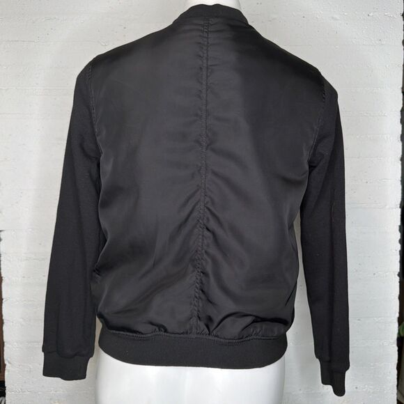 Forever 21 Mixed Media Bomber Jacket S New Preppy Street Style Minimalist - Picture 2 of 8